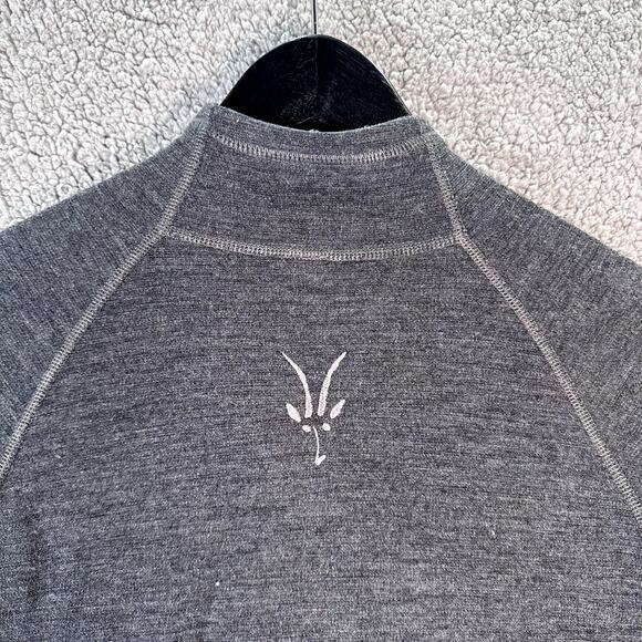 Ibex Merino Wool Men's Quarter Athletic Pullover 1/4 Zip Grey M - Picture 9 of 10
